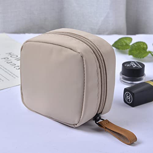 Hekyip Mini Cosmetic Bag, Travel Makeup Pouch, Portable Waterproof Cosmetic Pouch for Girls Women, Mini (Mini Beige) - color: Mini Beige