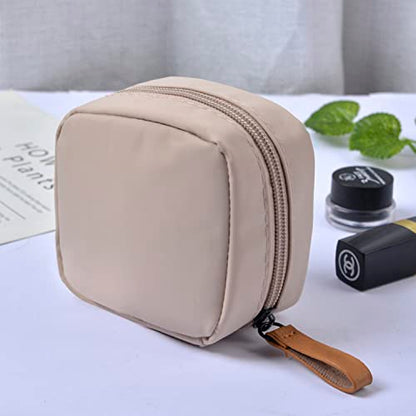 Hekyip Mini Cosmetic Bag, Travel Makeup Pouch, Portable Waterproof Cosmetic Pouch for Girls Women, Mini (Mini Beige) - color: Mini Beige