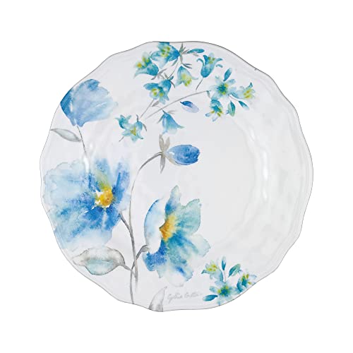 UPware 12 Piece Campanula Melamine Dinnerware Sets, Outdoor Dishes Set, Plates and Bowls Sets, Service for 4, Sky Blue - color: Blue Campanula
