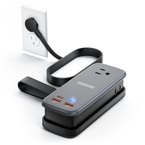 NTONPOWER 100W GAN Ultra Travel Power Strip, 7-in-1 USB C Charging Station with 3 Outlets 4 USB (2 Fast Charge)& 5FT Extension Cord, Compact Desktop Charger for MacBook, iPhone, Cruise, Office, Black - color: Black, size: 100W