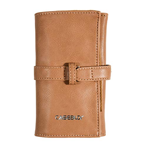 Vegan Leather Watch Roll Travel Case - 4 Soft Pockets with Padded Storage Protection for Four Wristwatches |