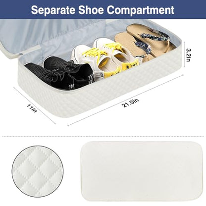 ITIEZY Weekender Overnight Bag for Women - Large Travel Duffel Bag with Shoe Compartment, Gym Duffel Bag Hospital Bag Carry On Tote Bags for Airplanes with Crossbody Bag Toiletry Bag 3Pcs Set - color: 9A-Off White