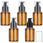 Segbeauty 2oz Refillable Glass Travel Size Empty Bottles, 5pcs Amber Lotion Pump Bottles Empty, 60ml Mini Travel Lotion Container, Small Cosmetic Container Bottle Pump Dispener for Creams Oils Liquids - color: Amber, style: 5pcs 2oz