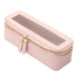 Aveniee Clear Makeup Brush Bag, Slim Cosmetic Brush Holder, small Toiletry Bag Mini Travel Case for Women, Thin Make up Bags with Dual Zipper, Cute Travel Essentials Organizer,Pink - color: Pink, style: Slim Elegance