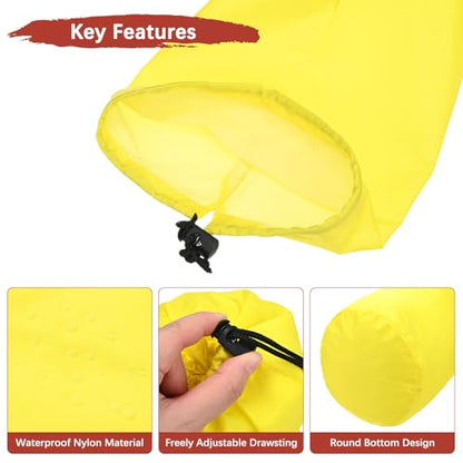 Stuff Sack [2PCS] - Waterproof Outdoor Storage Sacks Use for Backpacking & Traveling & Hiking - [Yellow-5 x 10 in/ 13 x 25 CM] Ultralight Drawstring Bags - color: Yellow