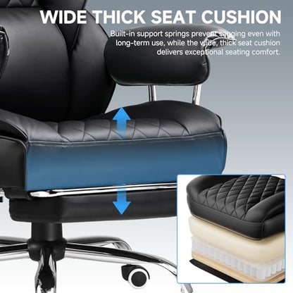 GTPLAYER Gaming Chair,Office Chair with Pocket Spring Lumbar Support, Ergonomic Comfortable Wide Office Desk Computer Chair with Outward Fixed Soft Armrests and Footrest (PU Leather, Black) - color: Black