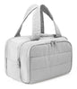 Travel Toiletry Bag for Women, Large Wide-open Puffy Cosmetic Makeup Bag with Wet-Dry Separation, Multi-Pocket Organizer with Carry Handle for Toiletries, Cosmetics, Essentials, Light Grey - color: Light Grey