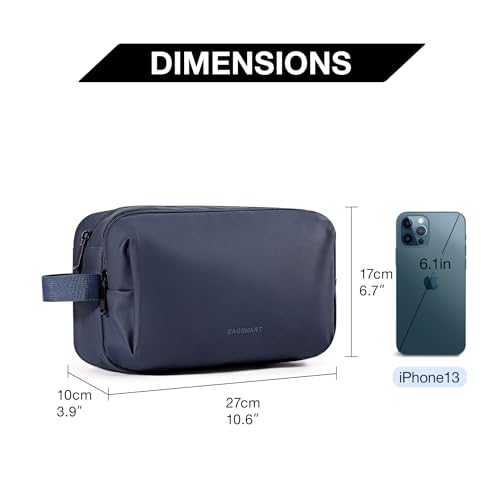 BAGSMART Toiletry Bag for Men, Travel Toiletry Organizer Dopp Kit Water-resistant Shaving Bag for Toiletries Accessories, Door Room Essentials,Navy Blue-basic - color: Navy Blue-basic, size: Medium