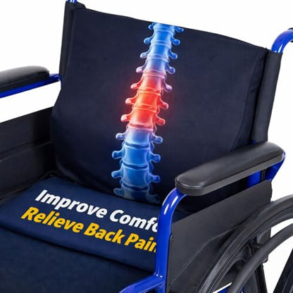 Vive Wheelchair Lumbar Support Cushion for Sling Back Wheel Chairs - Chair Pad for Back Pressure Relief - Memory Foam Backrest - Fits Most Wheelchairs & Transport Chairs - Improves Posture - size: 17"x16"x3