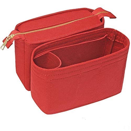 Bag Insert Organizer,2 Packs Insert Purse Organizer Fits For Neo Noe, Small Handbag Purse Neo Noe Organizer with Zipper for Women,Red - color: Red