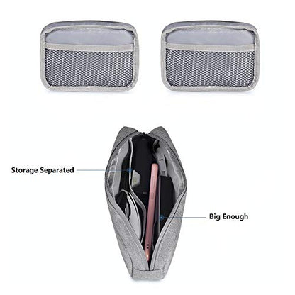 Universal Electronics/Accessories Soft Carrying Case Bag, Durable & Light-weight,Suitable for Out-going, Business, Travel and Cosmetics Kit (Small-Gray) - color: Small-Gray