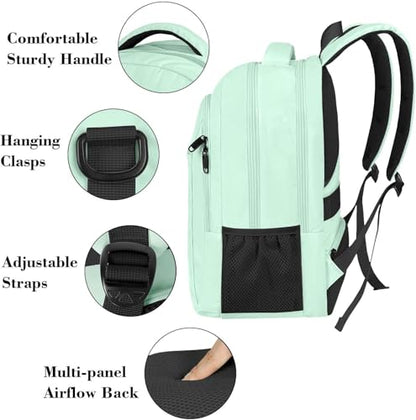 MATEIN Travel Laptop Backpack, 15.6 Inch Computer Backpack, Slim Lightweight Fashion Water Resistant Womens Traveling Backpack Casual Daypack for College Office, Mint Green - color: Mint Green, size: 15.6 Inch