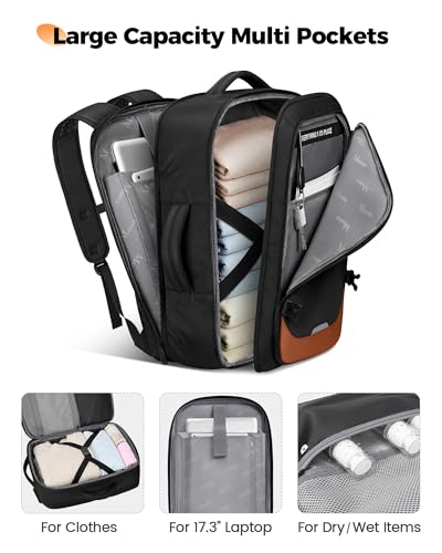 MATEIN Personal Item Travel Backpack 18x14x8, Spirit Frontier Airlines Size | Fits 17 Inch Laptop, Underseat Backpack for Airplanes, TSA-friendly, Water Resistant, USB C Port, Luggage with Tracker Pocket
