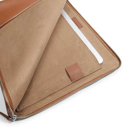 Leatherology Cognac Leatherolgy Zippered Document Holder with Interior Pocket for Tablet - color: Cognac