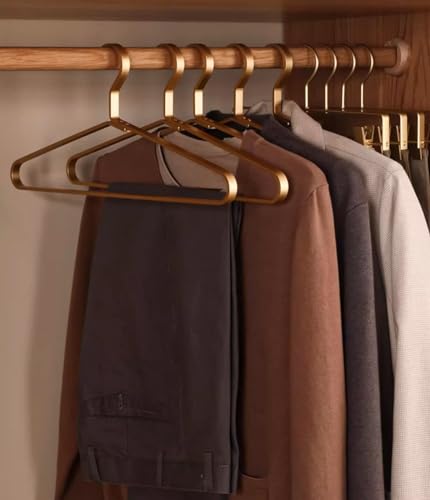 Premium Matte Gold Aluminum Coat Hangers 90 Piece Set, 16.5” Extra Smooth & Durable Metal Shirt Dress Hanger,Aluminum Alloy Hanger,Clothing Support,Clothing Hang - style: Golden Thick Hanger（90）