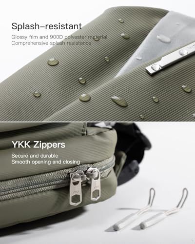 Inateck Sling Bag X, Multi-pocket Crossbody Shoulder Chest Bag with Adjustable Shoulder Strap, Water-resistant Waist Fanny Pack for Men, Women, Travel, Daily Use, Cycling, Hiking, Gray Blue, Large - color: Olive, size: Large