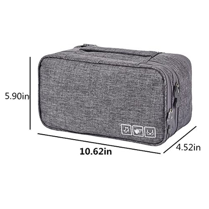 Portable Underwear Bra Storage Bag Waterproof Travel Organizers Multi-Layer Toiletry Packing Cube - color: Gray