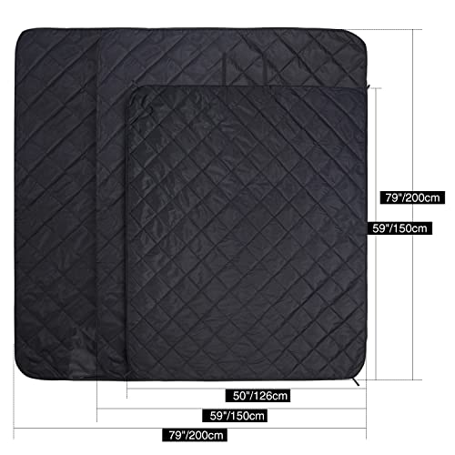 REDCAMP Large Camping Blanket with Sherpa Lining, Cold Weather Warm Outdoor Blanket Windproof for Camping Stadium, Machine Washable 59"x 79" - color: 59"x 79" Black