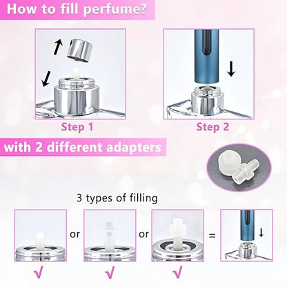 Refillable Perfume Atomizer Travel Bottle 5ml Leakproof Luxury Travel Perfume Refillable Bottle, Portable Perfume Atomizer (Blue) - color: Blue