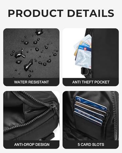 CHOLISS Small Crossbody Bags for Women and Men, Sling Bag for Women and Men Trendy, Fanny Packs Chest Bag with Extended Strap - color: Black