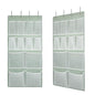 2 Pack- 12 Pocket Over Door Hanging Storage Organizer with 4 Kinds Pouch,Back of Closet Hanging Shelf Storage Organization for Sock,Hat,Underwear,Behind Door Caddy in Bedroom,Bathroom,Entrance,Dorm,RV - style: Small-Green: Pack of 2