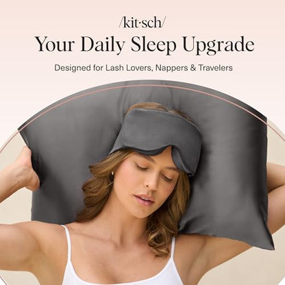 Kitsch Contour Pillow Eye Mask – Softer Than Silk Eye Masks for Sleep, Blindfold Sleep Masks for Women & Men, No Eye Pressure, Lightweight, Eye Care, Travel Essentials - Charcoal - color: Charcoal