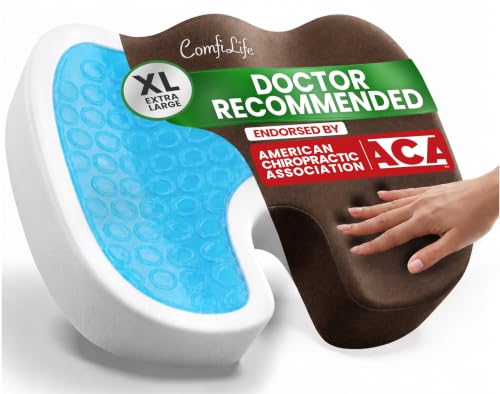 ComfiLife Extra Large Gel & Memory Foam Seat Cushion - Doctor Recommended Office Chair Cushion, Car Seat Cushion - Back & Sciatica Pain Relief - Wide Seat Cushion for Big & Tall (Brown) - color: Brown, size: X-Large