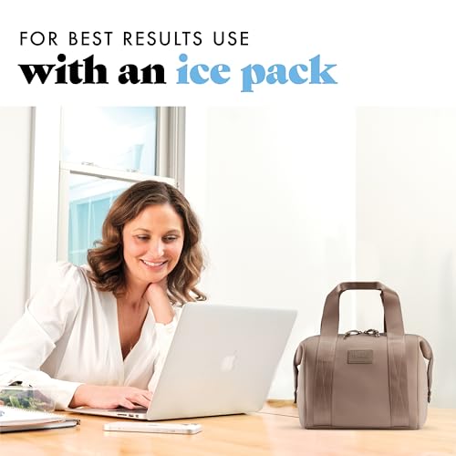 Fit & Fresh Remi Lunch Bag for Women Work – Neoprene Lunch Tote with Containers & Ice Pack, Reusable Meal Prep Lunch Box, Large Capacity, Machine Washable, Taupe - color: Taupe