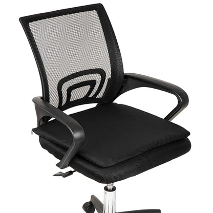 Mind Reader Seat Cushion with Gel Core, Ergonomic Pressure Relief for Tailbone, Hip, Coccyx & Sciatica Pain, Office, Car, Wheelchair, Black