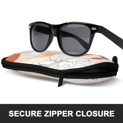 Sunglasses Soft Case, Ultra Light Portable Neoprene Zipper Glasses Case for Men Women - color: Colorful Flower