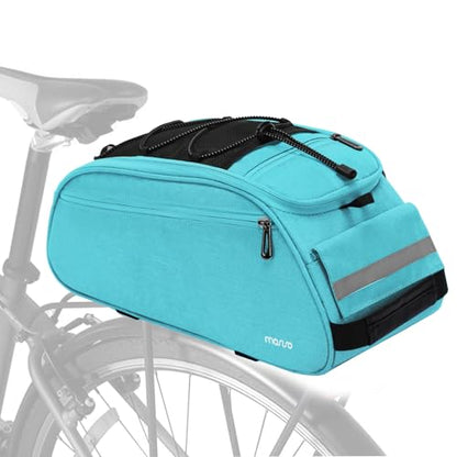 MOSISO Bike Rack Bag, Waterproof Bicycle Trunk Pannier Rear Seat Pouch Cycling Bike Carrier Backseat Storage Luggage Saddle Shoulder Bag - color: Sky Blue