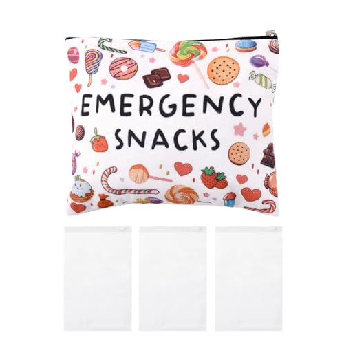 Emergency Snacks Pouch Travel Snack Organizer Bag for Travel Hiking Food Storage Snack Bags for Friends Daughter Son Travel Christmas Xmas Gifts Recaable Zipper Food Goodie Storage Bag Pouch - color: Emergency Stuffer