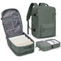 Large Travel Laptop Backpack, Expandable Flight Approved Backpack, Carry on Backpack for Women, Waterproof 17inch Laptop Hiking Backpack with Shoe Compartment, Dark Green - color: A14-darkgreen