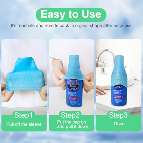 8 Pcs Silicone Bottle Covers for Travel, Leak-Proof Elastic Sleeves for Shampoo & Toiletries, Multi-Size Fit for Standard & Travel Size Bottles, Cruise & Airplane Essentials for Women & Men