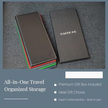 Genuine Leather RFID Blocking Long Passport Holder Passport Cover (Dark Blue) - color: Dark Blue