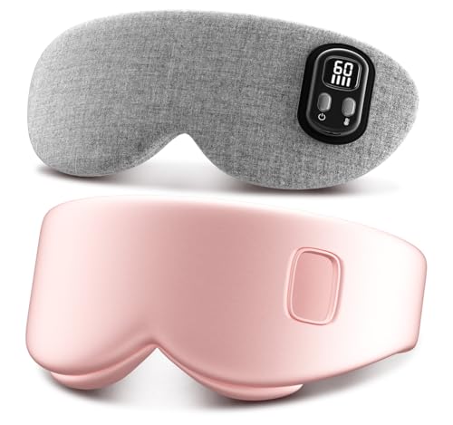 Heated Eye Mask - Cordless Eye Mask for Dry Eyes, Eye Relief, Improved Sleep, Timed Shutdown, 4 Temperature, Washable Eye Heating Pad for Travel, Birthday Gifts for Women for Women Men - Pink