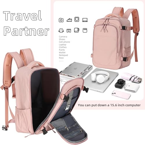 Travel Backpack For Women Men,Airline Approved Carry on Backpack,Casual Daypack for Business Travel Essentials (White) - color: White