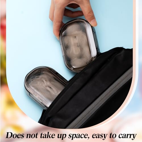 Kigley 4 Pcs Hair Tie Container Small Portable Travel Cotton Swab Holder Flosser Dispenser with Lid Plastic Box Beads Storage Containers for Small Items, 3.94 x 2.76 Inch (Gray) - color: Gray