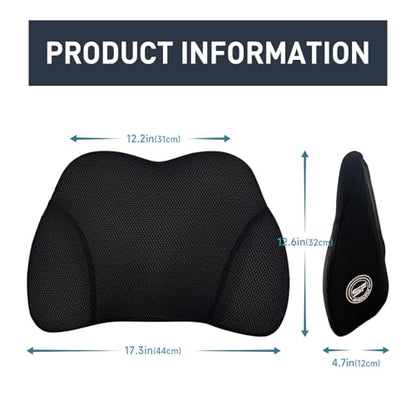 SPRFUFLY Really Amazing Lumbar Support Pillow for Car Seat - Pure Memory Foam with Breathable Removable Cover - Relieves Back Pain Lumbar Pillow(Black, 1PC) - color: Backsaver-eight