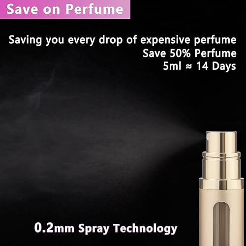 Refillable Perfume Atomizer Travel Bottle 5ml Leakproof Luxury Travel Perfume Refillable Bottle, Portable Perfume Atomizer (Gold) - color: Gold
