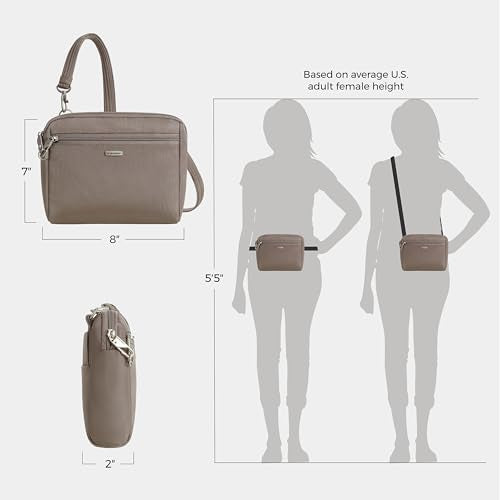 Travelon Anti-Theft Classic Convertible Crossbody & Waist Pack - color: Hazelnut