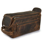 LEATHER VILLAGE Genuine Leather Travel Toiletry Bag - Water-Resistant Dopp Kit for Toiletries, Large Shaving Bag & Bathroom Organizer - Gift for Men & Women - Rustic Brown - color: Rustic Brown