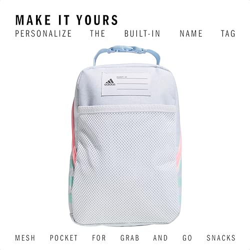 adidas Santiago Lunch Bag Cooler for Women and Men, Insulated Food Container Box with Mesh Pocket, Twill White/Clear Sky Blue/Pink Spark/3.0, One Size - color: Spray Gradient Team Royal Blue/Night Indigo/Frozen Lemon Yellow/4