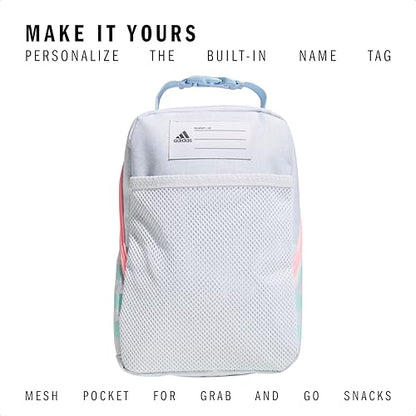 adidas Santiago Lunch Bag Cooler for Women and Men, Insulated Food Container Box with Mesh Pocket, Twill White/Clear Sky Blue/Pink Spark/3.0, One Size - color: Spray Gradient Team Royal Blue/Night Indigo/Frozen Lemon Yellow/4
