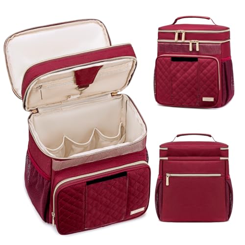 Tealari Large Toiletry Bag for Women Men,Bathroom Bag,Water Resistant Shower Bag,Makeup Bag,Portable Shower Caddy for College Dorm,Hanging Travel Toiletry Bag with Transparent Waterproof Phone Pocket - color: Wine Red