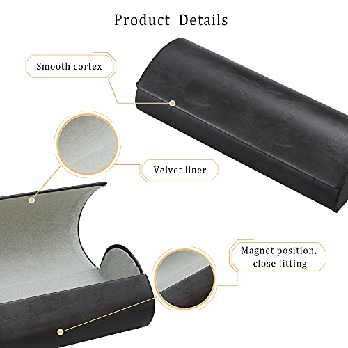 LifeArt Eyeglass Case Hard Shell, Portable Sunglass Case for Women and Men, fashionable PU Leather Eyeglass Case, Lightweight - color: 635_bypg(red Curry)