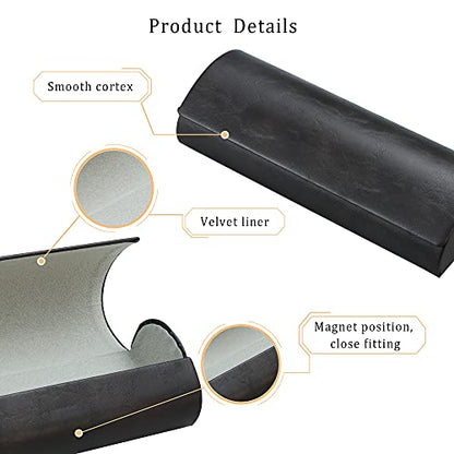 LifeArt Eyeglass Case Hard Shell, Portable Sunglass Case for Women and Men, fashionable PU Leather Eyeglass Case, Lightweight - color: 635_bypg(red Curry)