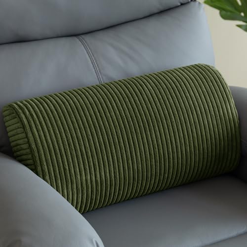 HIGOGOGO Lumbar Support Pillow for Recliner Chair/Accent Chair/Couch, Memory Foam Back Support Cushion for Elderly, Recliner Cushions for Back Rest, Pain Relief, Reading, Washable Cover, Dark Green - color: Dark Green, size: 20"x10"x4"
