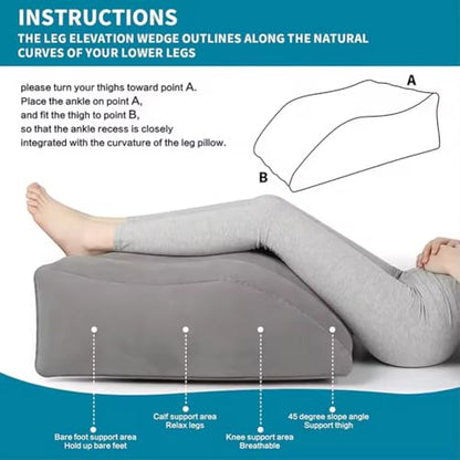 Leg Elevation- Pillows for After Surgery, Inflatable Wedge Pillows for Sleeping, Swelling, Circulation, Bolster Pillow Pain Reliefs for Legs Back for Pregnant, Surgery and Injury(grey,Size:as shown)