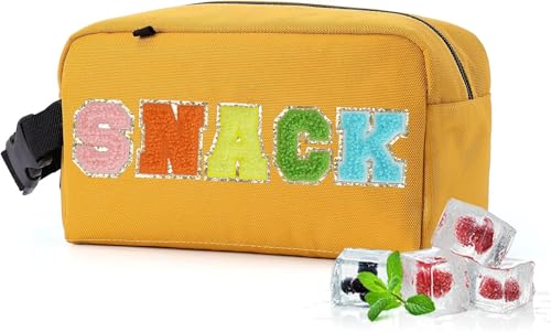 Freezable Lunch Bag,Freezable Snack Bag,Mini Cooler Bag for Travel/Work/School,Small Insulated Bag,Small Cooler Lunch Box with Ice Packs,Insulated Snack Bag,Freezable Snack Box with Handle Buckle - color: Yellow-snack